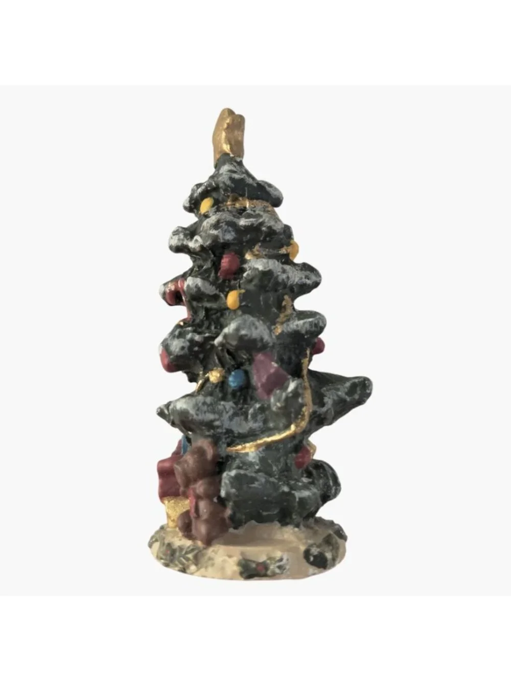 Novelino Antique Pewter Christmas Tree Figurine Original Box Vintage
